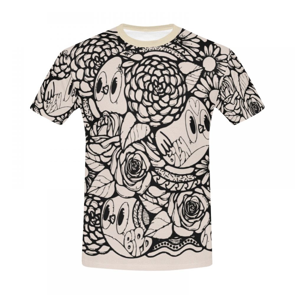 Camiseta Corta Chile Arte Digital Ave Flor Hombre