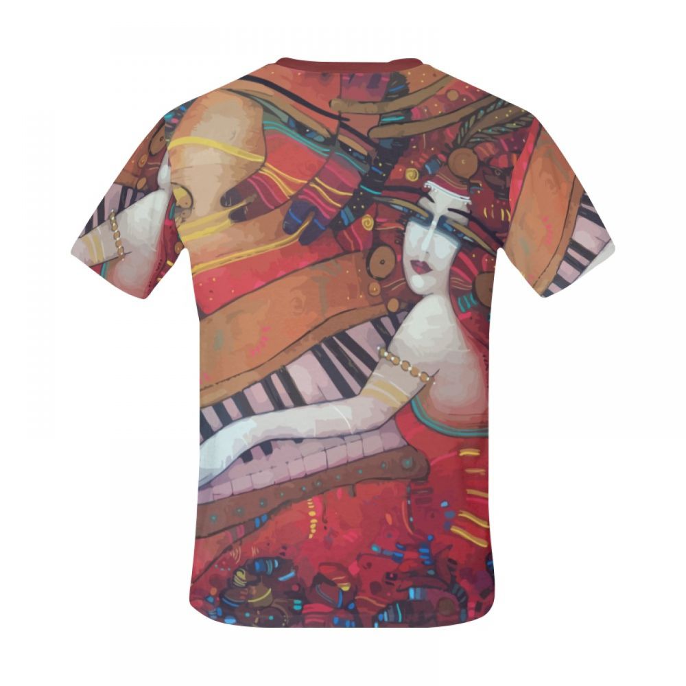 Camiseta Corta Chile Arte Rouge Chica Piano Hombre