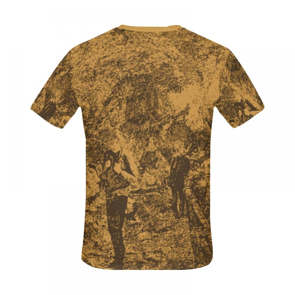 Camiseta Corta Chile Arte Digital Marrón Hombres Hombre