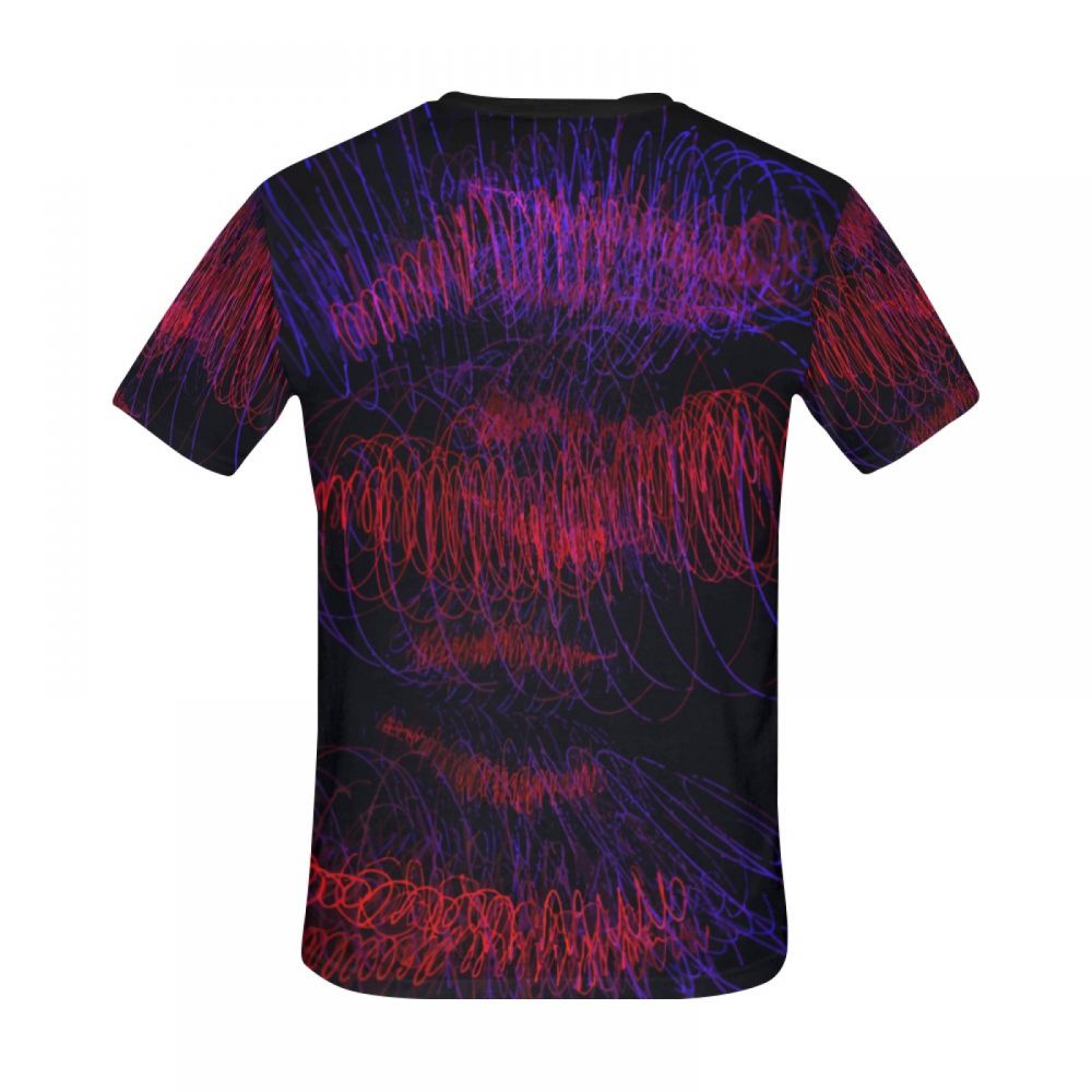 Camiseta Corta Chile Ondas De Sonido De Arte Rojo Hombre