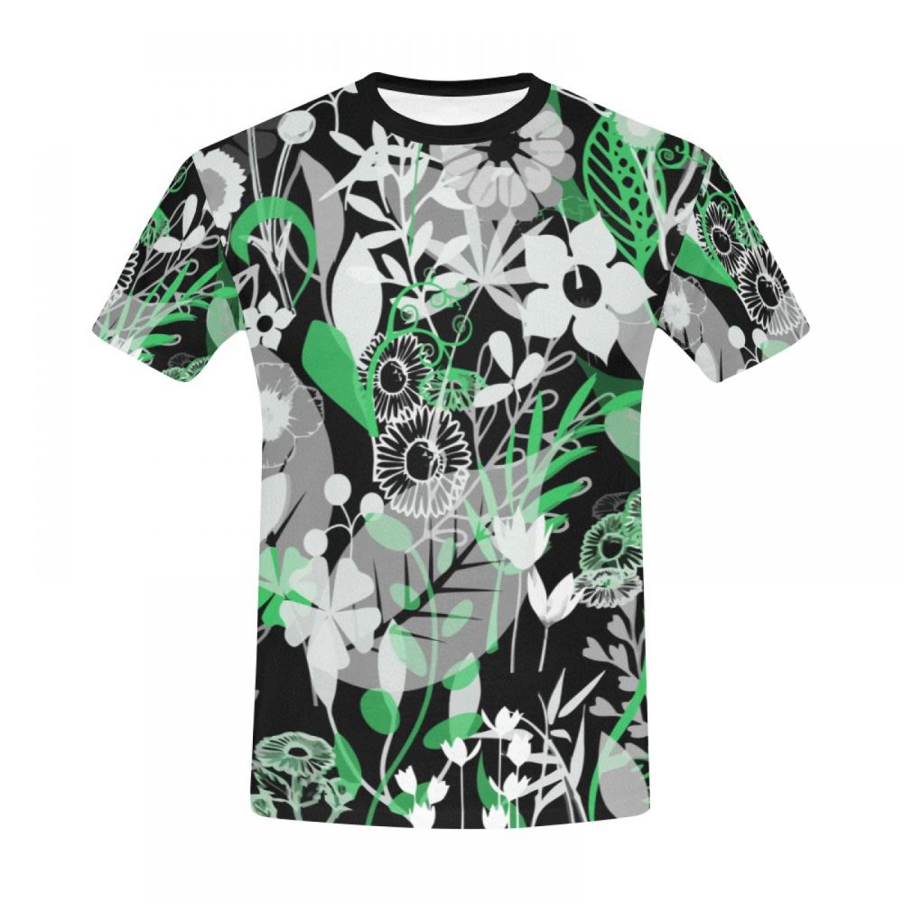 Camiseta Corta Chile Arreglo Floral De Arte Hombre