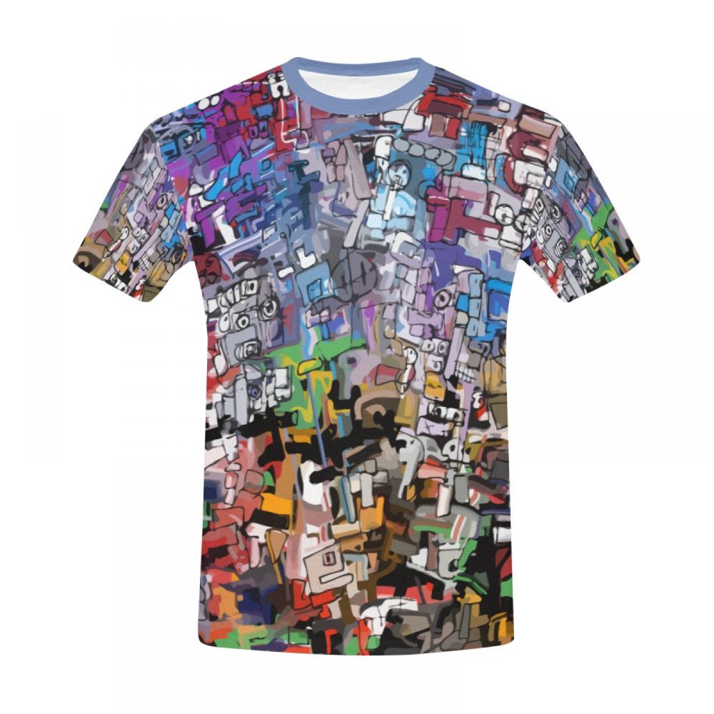 Camiseta Corta Chile Arte Abstracto Colorido Hombre