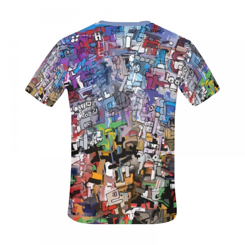 Camiseta Corta Chile Arte Abstracto Colorido Hombre