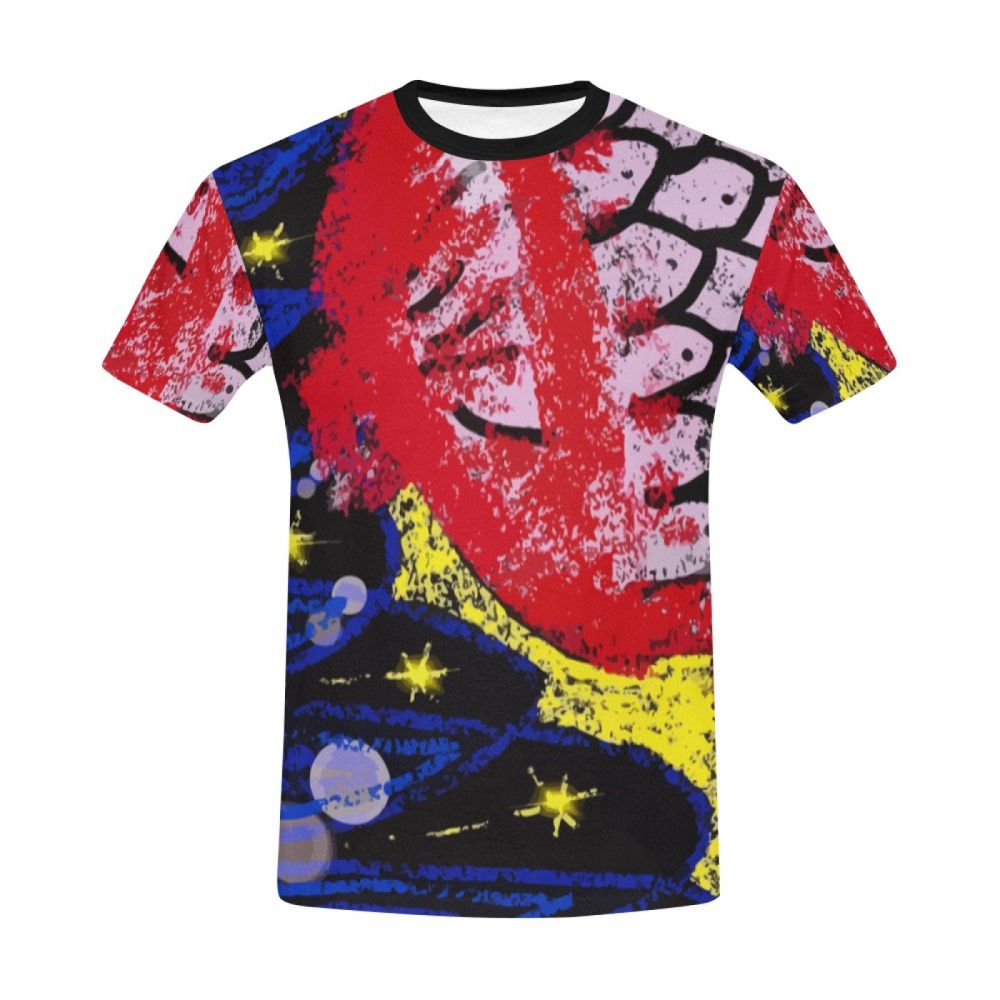 Camiseta Corta Chile Arte Figurativo Boca De Pez Hombre