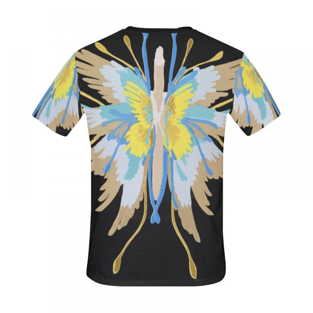 Camiseta Corta Chile Mariposa De Arte Geométrico Hombre