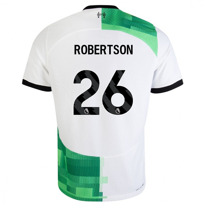 Niño Fútbol Camiseta Andrew Robertson #26 Blanco Verde 2ª Equipación 2023/24 Chile